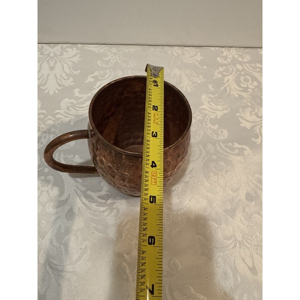 Vintage Hammered Copper Moscow Mule Mug with Brass Handle - Picture 5 of 7
